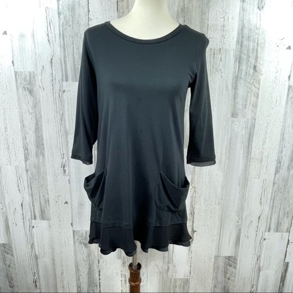 LOGO by Lori Goldstein Women's Black Pocket Tunic. Size XS